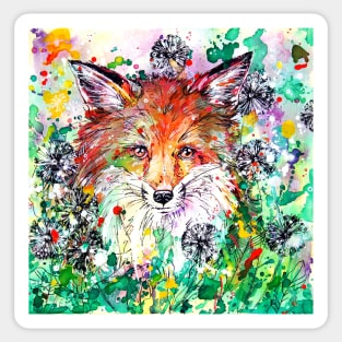 Hide and Seek - Fox painting Sticker